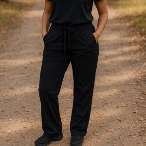 Healing Hands Taylor Scrub Pants Black Women's Sz 2XP Petite Drawstring Pocketed